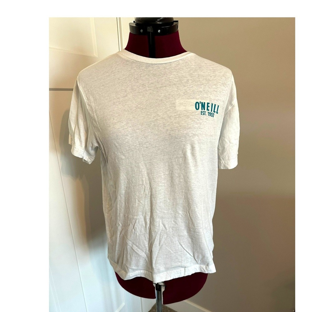 O'Neill Kids Graphic T-Shirt White Cotton Surf Truck Beach Scene Tee